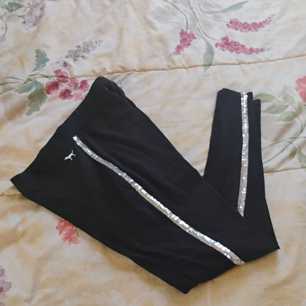 Victoria's Secret Black Sequin Leggings